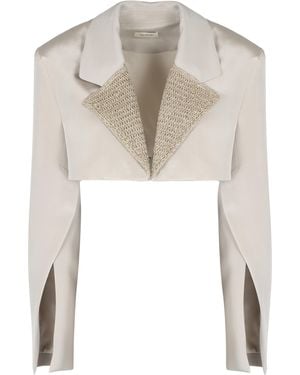 The Mannei Marica Silk Blazer Blazers - White