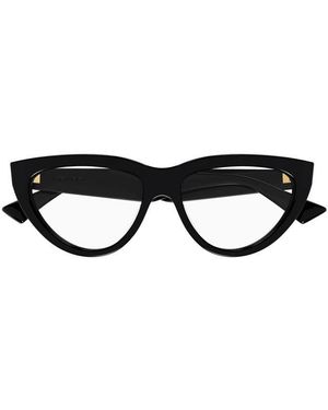 Bottega Veneta Eyeglasses Cat Eye Full Rim, Frame And Clear Demo Lenses Lens Bv1193O001 - Black