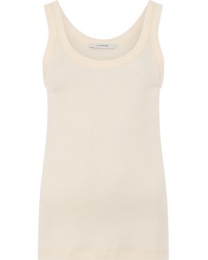Lemaire Top Off-Shoulder Sleeveless Cotton Vests & Tank Tops - Natural