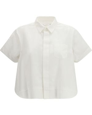 Sacai Cropped Cotton Shirt - White