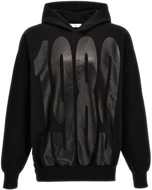 1989 STUDIO 1989 Faded Logo Hoodie Cotton Sweatshirt - Black