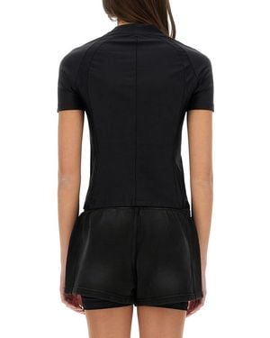 T By Alexander Wang T-Shirt With Logo Nylon T-Shirts - Black