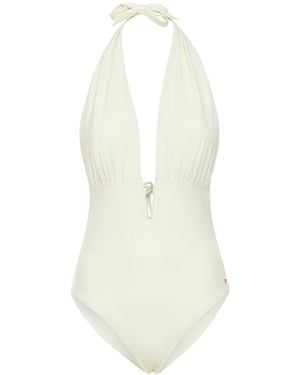 Tom Ford Elegant Swimsuit With A Deep Neckline - White