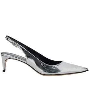 Le Plain Luisa Slingback Court Shoes With Medium Stiletto Heel And Mirror Effect - Metallic