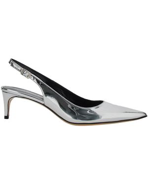 Le Plain Luisa Slingback Court Shoes With Medium Stiletto Heel And Mirror Effect - Metallic