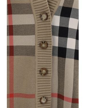 Burberry Wool Sweater Check Polyester - Gray