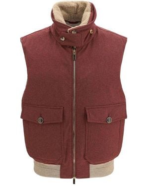 Brunello Cucinelli Wool Padded Vest - Red