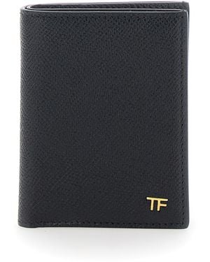 Tom Ford Card Older Tf Metal Calf Leather Products - Black