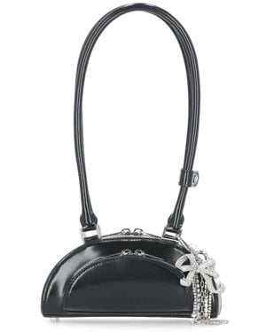 Self-Portrait Leather Bag With Charm - Black