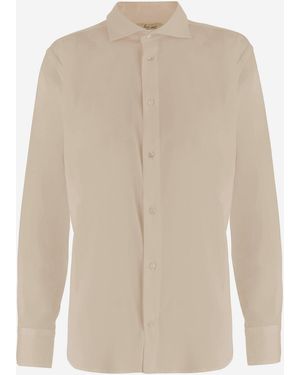 HER SHIRT HER DRESS Stretch Silk Shirt - Natural