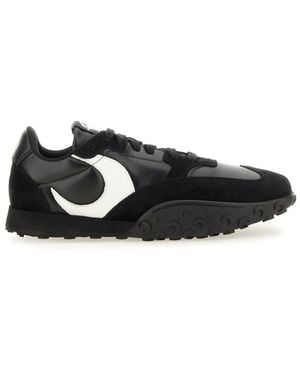 Marine Serre Sporty Trainers With Leather And Suede Accents - Black