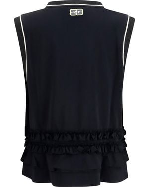 Ganni Tank Top Cycora Polyester - Blue