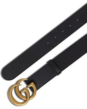 Gucci Gucci Gg Logo Buckle Belt - Black