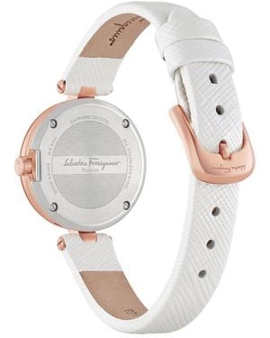 Ferragamo Miniature Gancini Quartz Watch Bijoux - White