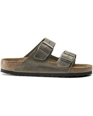 Birkenstock Arizona Sfb Faded Khaki Leather - Green