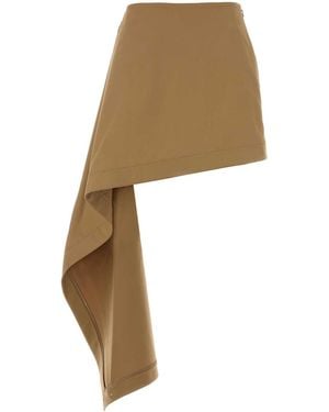Loewe Cotton Blend Mini Skirt - Natural