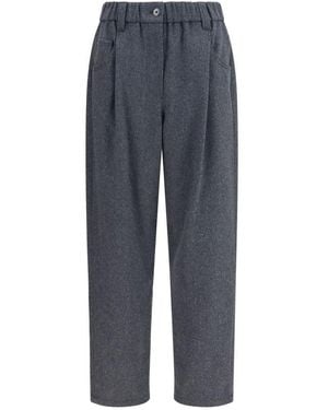 Brunello Cucinelli Wool Oves Aries Casual Pants - Blue