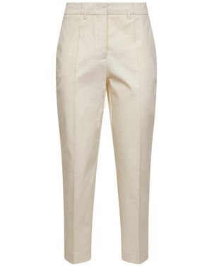 Blanca Vita Vanilla Stretch Cotton Pares Chino Trousers - Natural