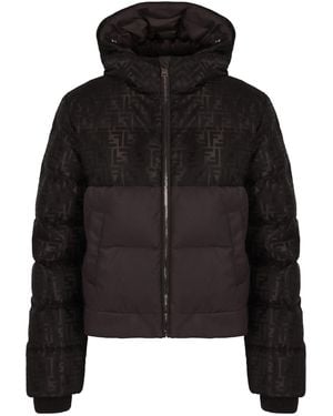 Fendi Padded Parka Cotton Puffer Jackets - Black