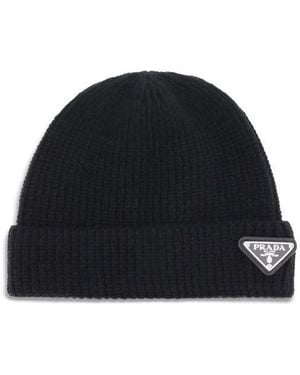 Prada Wool Oves Aries Beanie Accessory - Black