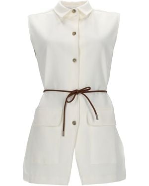 Herno Gilet Con Cintura - White