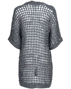 Peserico Knitted Jumper Cotton Crewneck - Grey