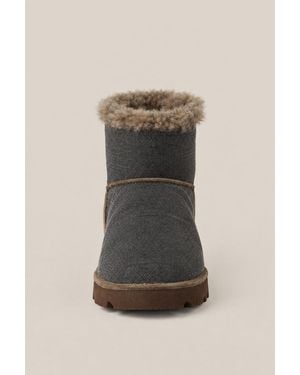 Brunello Cucinelli Peat Shearling Lined Ankle Boots - Multicolour