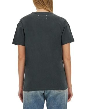 Maison Margiela T-Shirt With Logo Cotton T-Shirts - Green