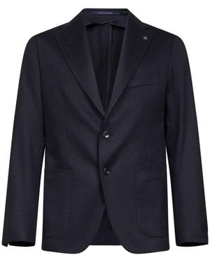 Tagliatore Camel Drap Single-Breasted Blazer - Blue