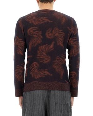 Dries Van Noten Jacquard Knit Sweater Merino Wool Sweaters - Multicolor