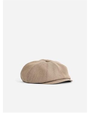 TAIGA TAKAHASHI Casquette Newsboy En Laine Chinée Hat - Natural