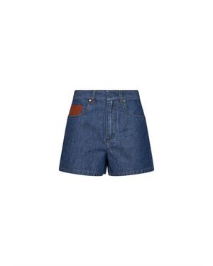 Fendi Shorts Cotton Chambray - Blue