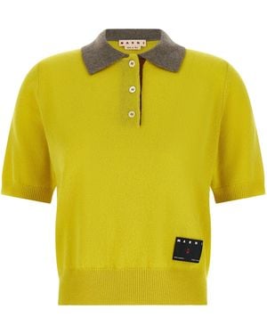 Marni Cashmere Polo Shirt - Yellow