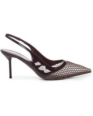 Paris Texas With Heel Mesh/Patent Leather - White