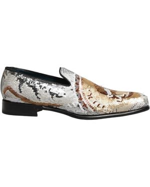 Dolce & Gabbana Sequined Slip On Loafers Shoes Leather - White