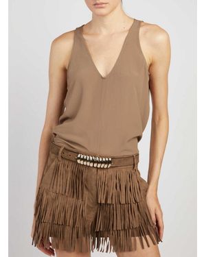 FEDERICA TOSI Bold Belt Suede - Brown