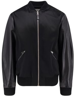 Givenchy Cotton And Nylon Jacket With Leather Sleeves - Black