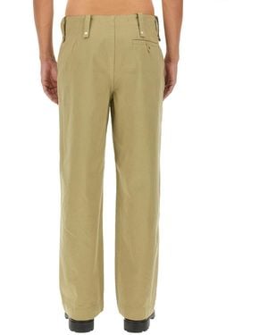 Burberry Satin Pants Cotton Pants - Natural