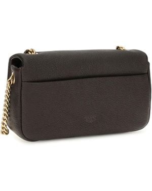 Pinko Shoulder Bag Click Soft Horizontal Chain Mn. Marasca/Antique Calf Leather - Gray