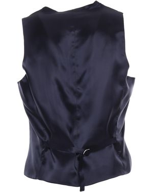 BRANDO-LUBIAM Tailored Vest Virgin Wool Silk - Blue