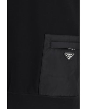 Prada Sweatshirt Stretch Jersey Viscose Knitwear - Black