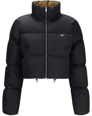 Prada Short Re-Nylon Down Jacket - Black