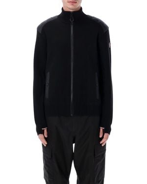 Moncler Padded Wool Zip-Up Cardigan Virgin - Blue