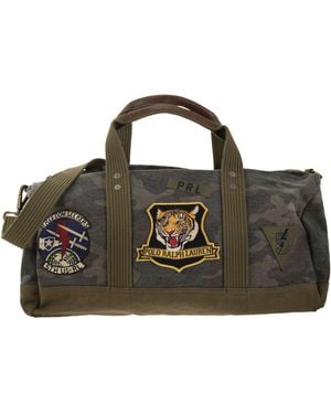 Polo Ralph Lauren Camouflage Canvas Duffle Bag With Tiger - Black