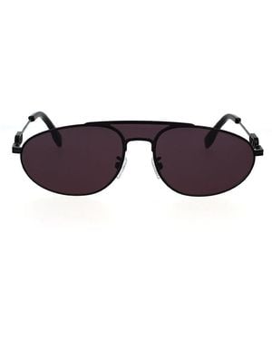 Fendi Sunglasses Aviator Full Rim, Frame And Dark With Chain Lens Fe40072U-Y01A - Purple