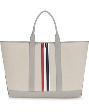 Thom Browne Canvas Tote Bag - White