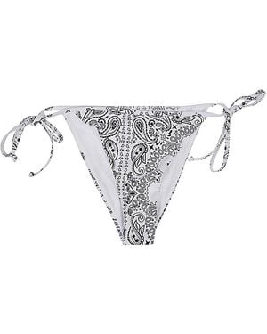 Mc2 Saint Barth Bandana Print Bikini Bottoms - White