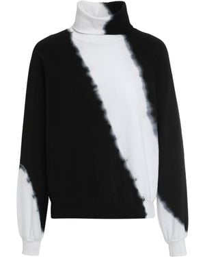 Electric and Rose Turtleneck Jumper Cotton Blend Sweatshirts - Black