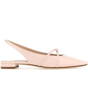 Manolo Blahnik Pastel Leather Dariasli Ballerina Flats - Pink