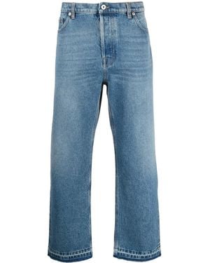 Valentino Dual Material Denim Trousers - Blue